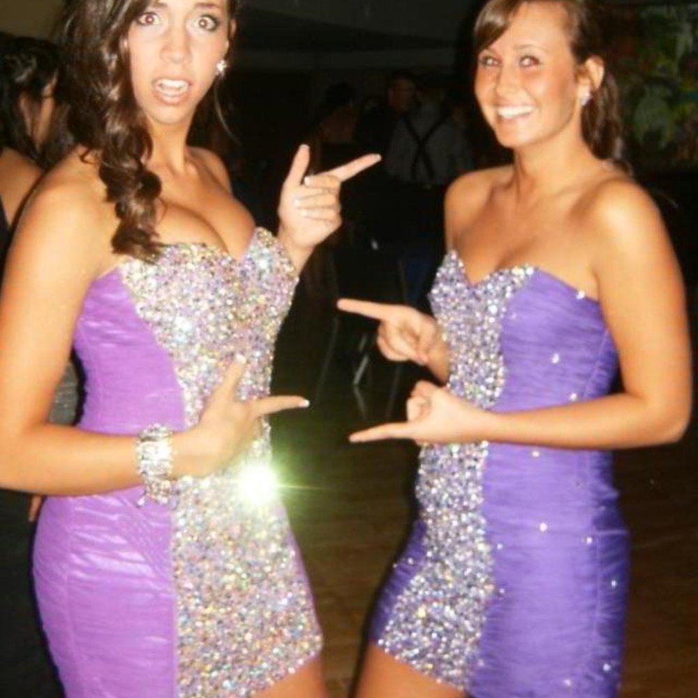 Mora Lee Purple Bejeweled Dress / Size 1/2
